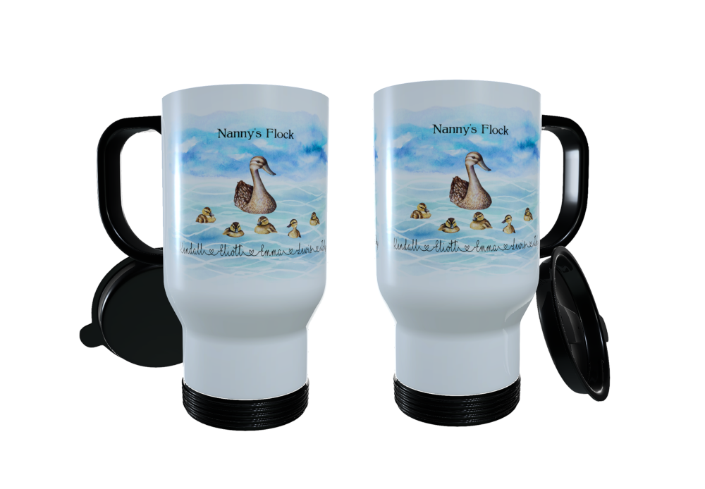 Duck Nanny's Flock Travel Mug, Family Duck Travel Mug